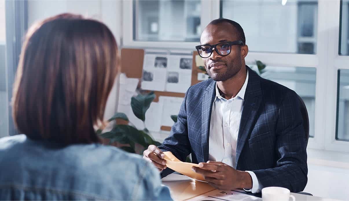 An investor listening to a business pitch