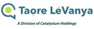 A text logo design spelling Taore LeVanya that includes a light green and dark green chat icon resembling that of WhatsApp