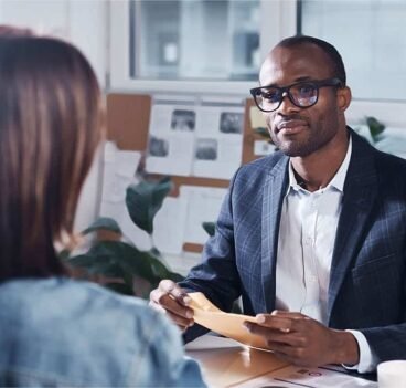 An investor listening to a business pitch
